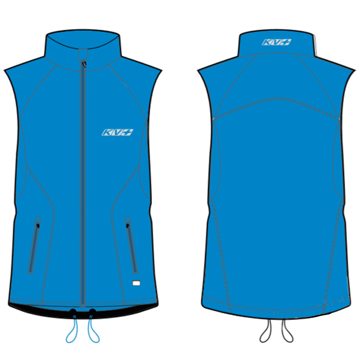 Жилет разминочный KV+ Cross Bib & Brace (pro-wind-tech fabric) (голубой)