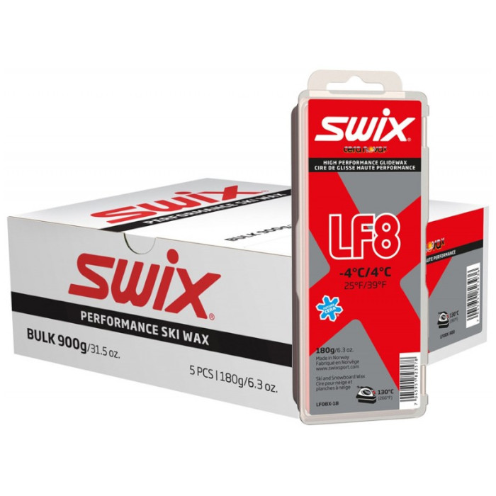 Парафин низкофтористый SWIX LF8X Red (+4°С -4°С) 900 г. (5х180 г.)