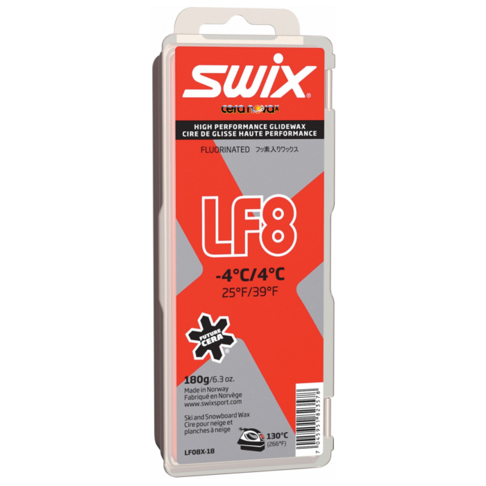 Парафин низкофтористый SWIX LF8X Red (+4°С -4°С) 180 г.