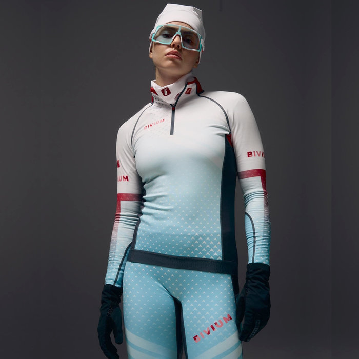 Комбинезон раздельный женский BIVIUM Энергия 2.0 (белый/голубой)