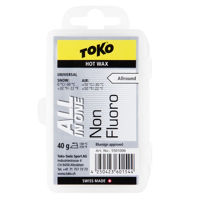Парафин углеводородный TOKO TRIBLOC NF All-in-one (универсальный) (0°С -30°С) 40 г.