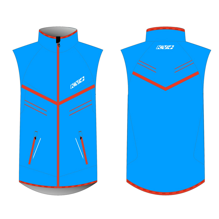 Жилет разминочный KV+ Premium (pro-wind-tech fabric) (голубой)