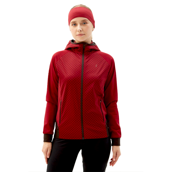 Куртка тренировочная женская BIVIUM СноуРан (бордовый/коричневый)