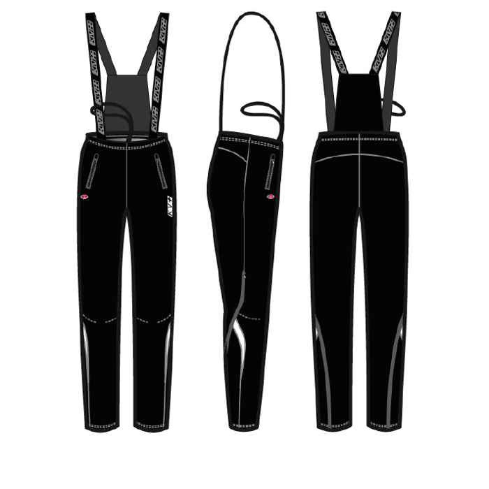 Брюки разминочные KV+ Cross Pants Unisex bib & brace (черный)