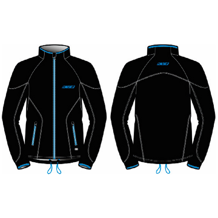 Куртка разминочная KV+ Lahti (pro-wind-tech fabric) (черный/голубой)