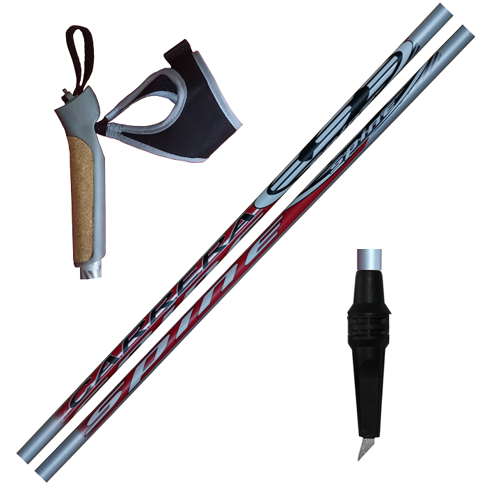 Лыжероллерные палки SPINE Carrera Carbon Карбон 100% (серый)