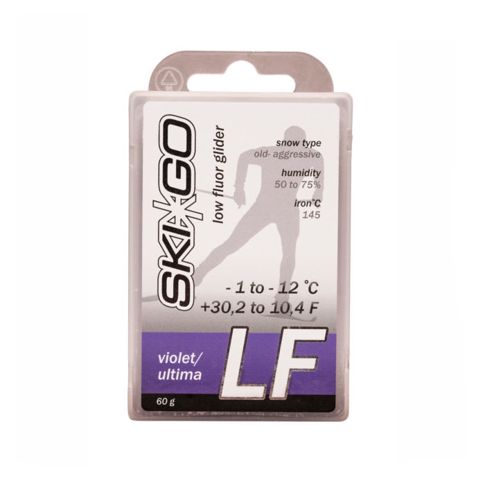 Парафин низкофтористый SKIGO LF Violet (для жестк., абразивн. снега) (-1°С -12°С) 60 г.