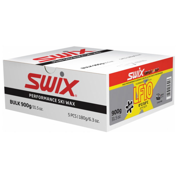 Парафин низкофтористый SWIX LF10X Yellow (0°С +10°С) 900 г. (5х180 г.)