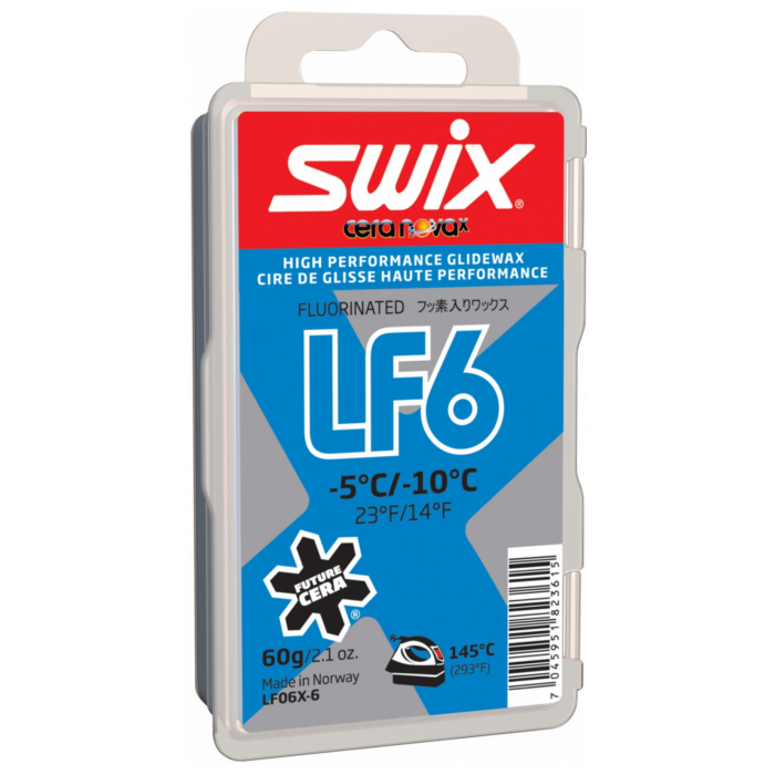Парафин низкофтористый SWIX LF6X Blue (-5°С -10°С) 60 г.