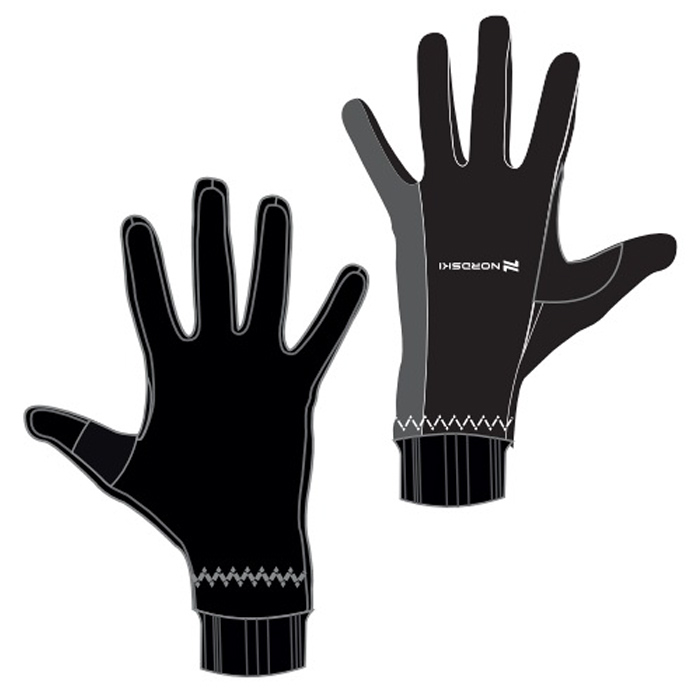 Перчатки лыжные NORDSKI Active WS (черный/серый)