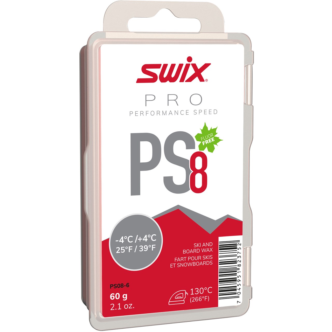 Парафин углеводородный SWIX PS8 Red (+4°С -4°С) 60 г.