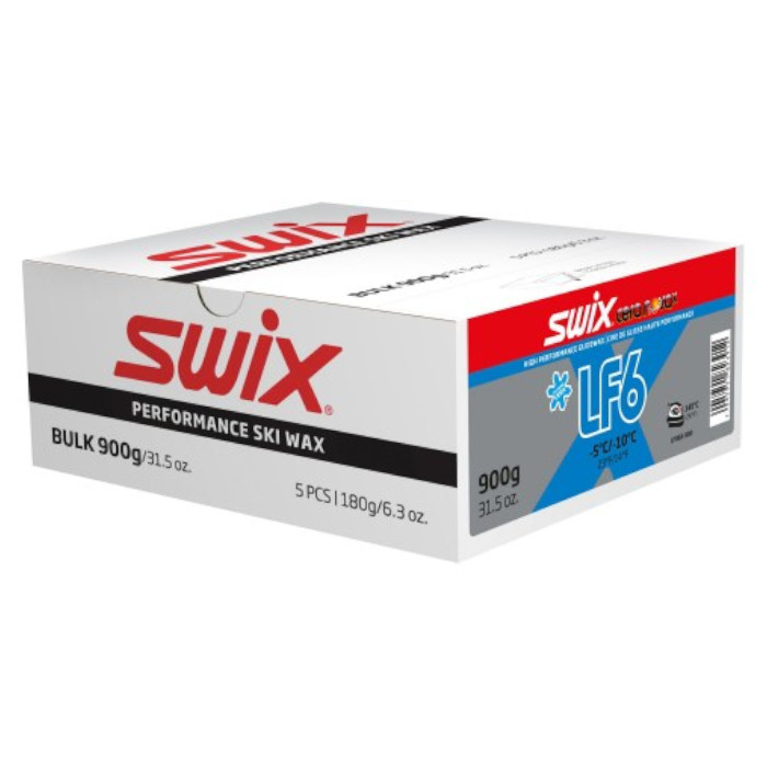 Парафин низкофтористый SWIX LF6X Blue (-5°С -10°С) 5х180 г.
