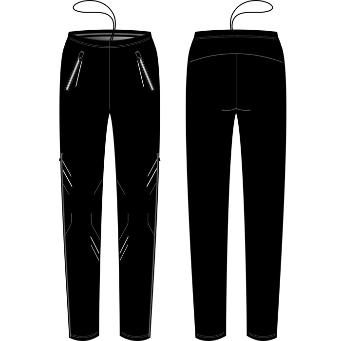 Брюки разминочные KV+ Premium pants full zip (черный)