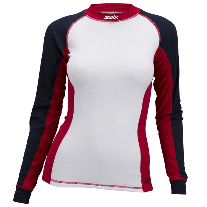 Термобелье женское (верх) SWIX RaceX LS (белый/красный/черный)