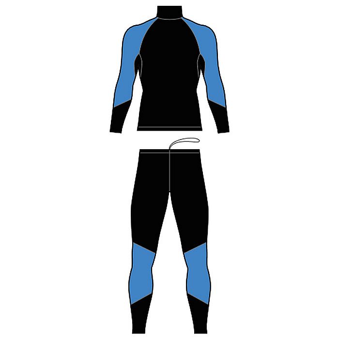 Комбинезон раздельный KV+ Lahti Two Pieces Suit (Lycra) (черный/голубой)