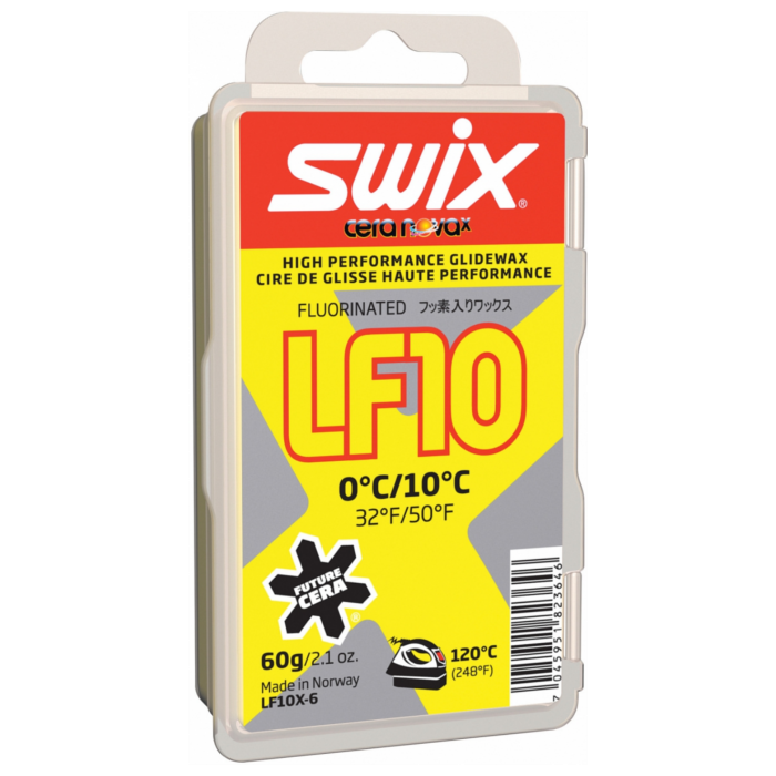 Парафин низкофтористый SWIX LF10X Yellow (0°С +10°С) 60 г.