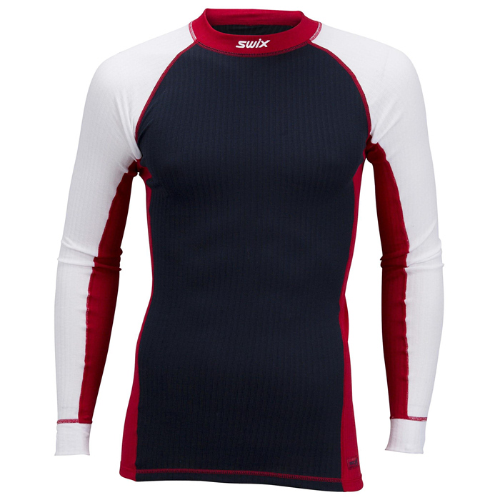 Термобелье мужское (верх) SWIX RaceX LS (белый/красный/черный)