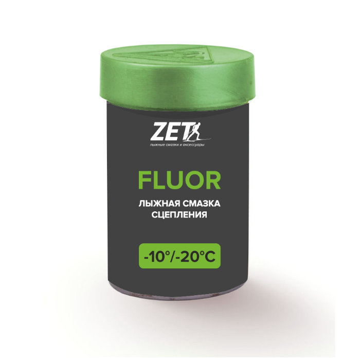 Мазь держания, твердая ZET Fluor Green (-10°С -20°С) 30 г.